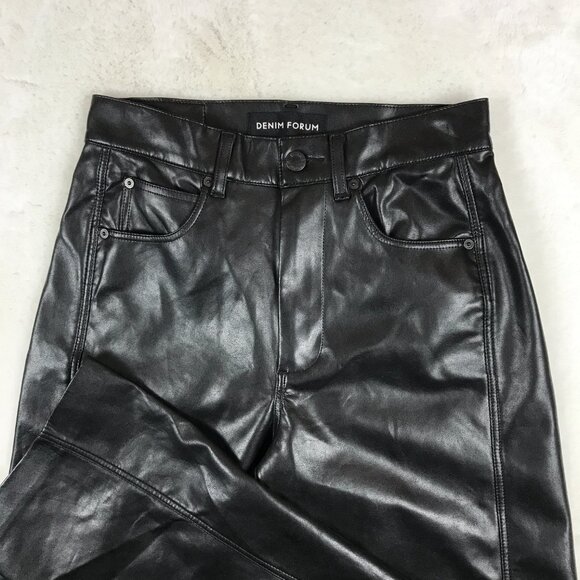 Denim Forum Aritzia The Farrah Faux Leather Pants 25 - Picture 8 of 12